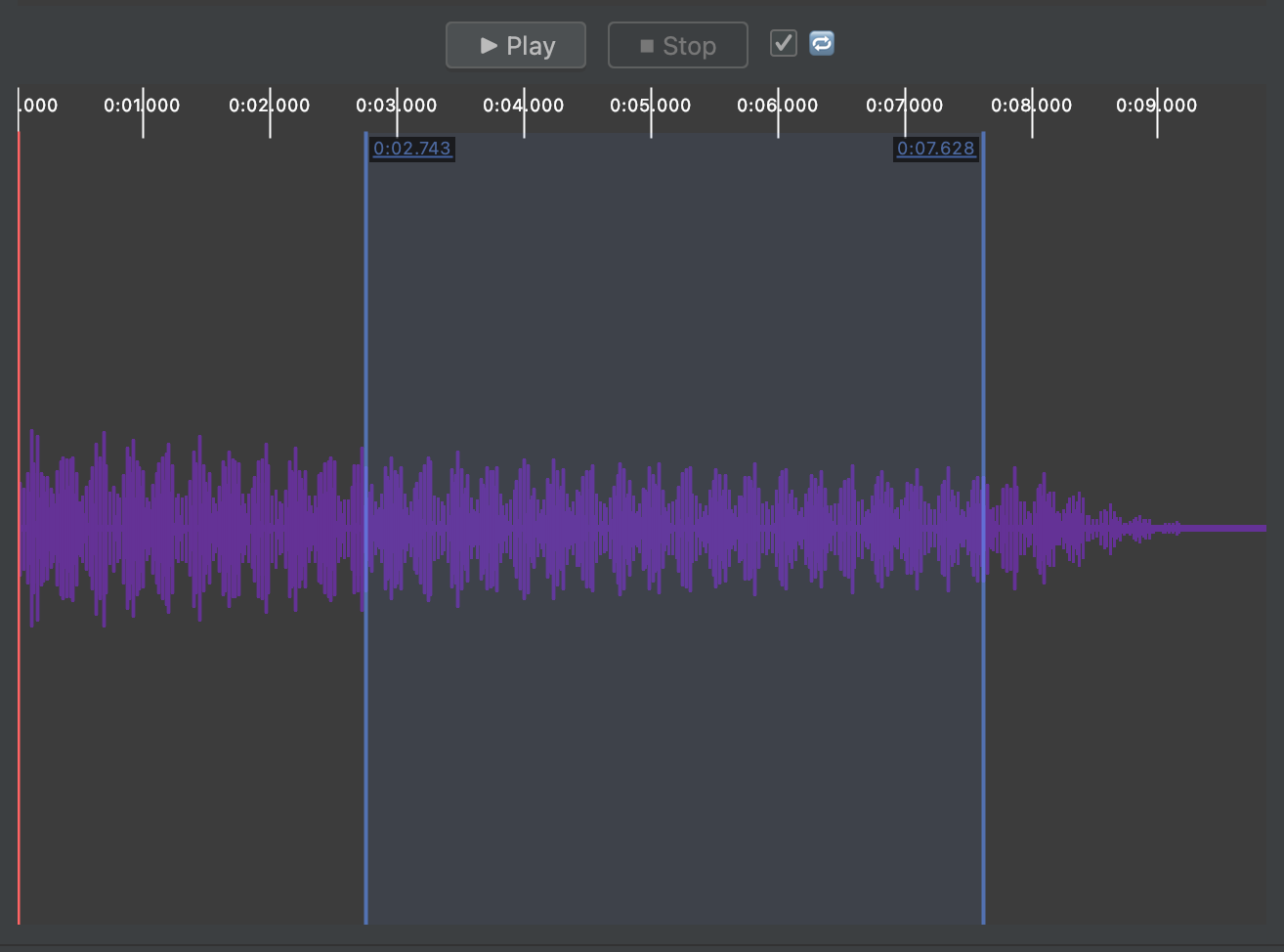 Region selection and loop playback in JetBrains IDE