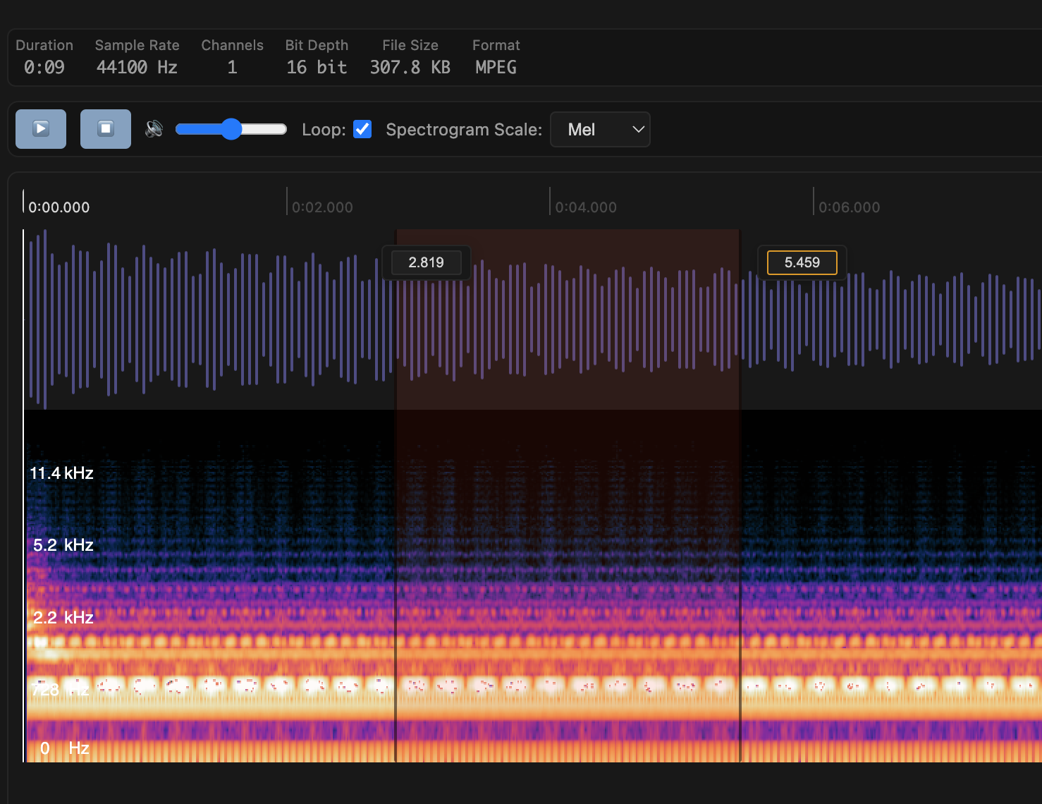 Region selection and loop playback in VS Code / Cursor